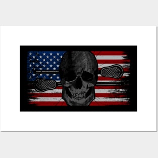 lacrosse american flag Posters and Art